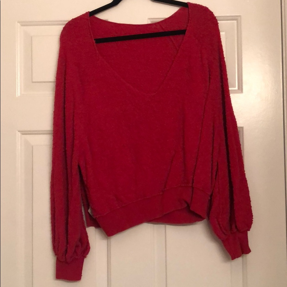 Popcorn v neck sweater from free people